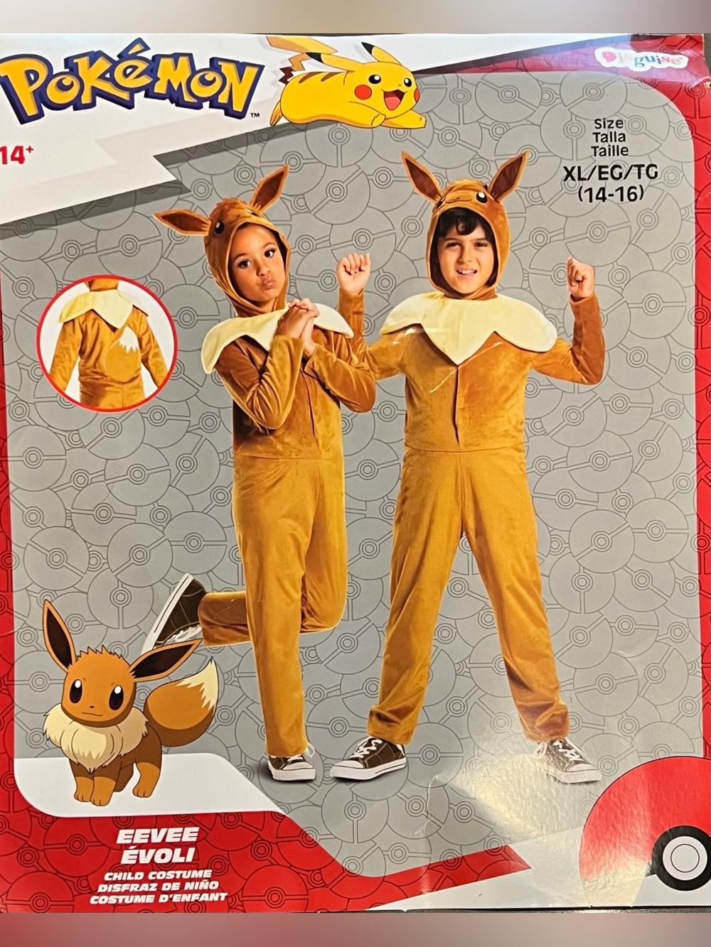 Pokemon Eevee Child size XL 14-16 Disguise Halloween Costume Cosplay EUC